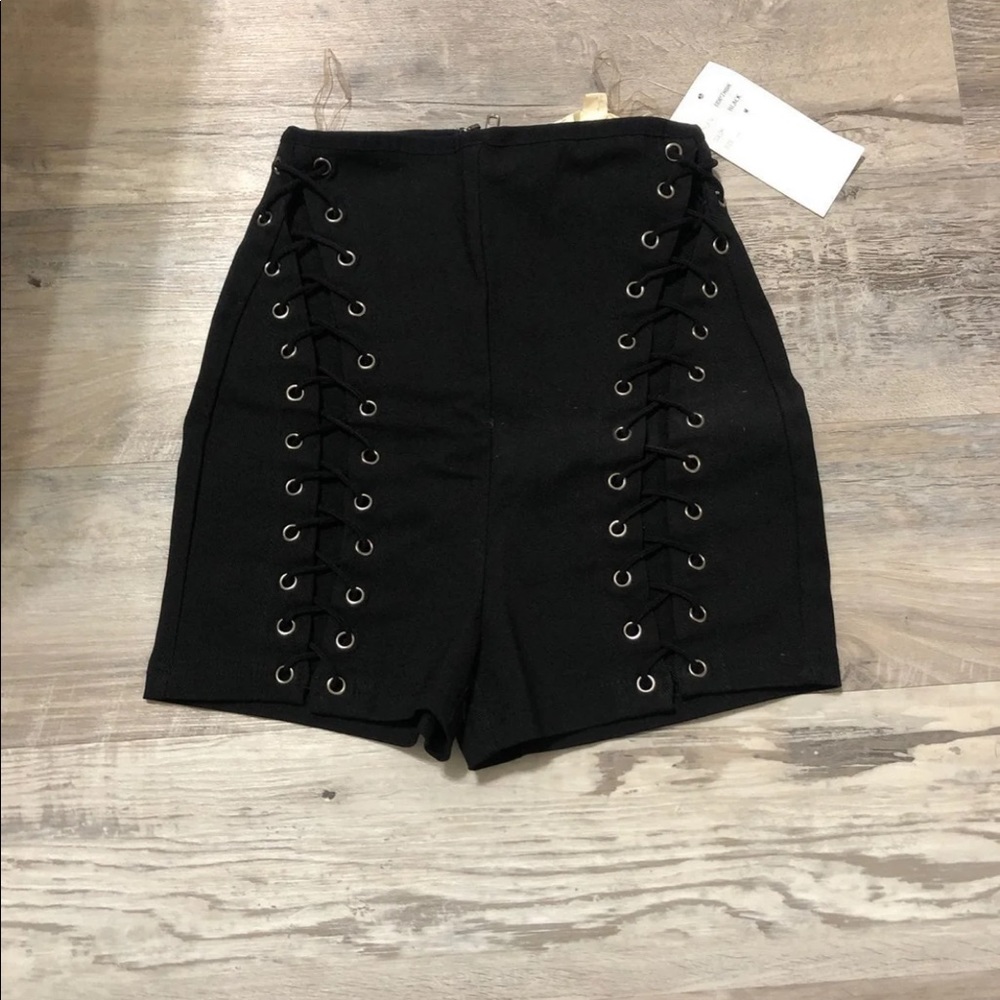 Fashion Nova Lace Up Black Shorts